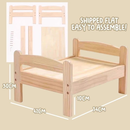 Wooden Pet Bed for Rabbits, Cats, and Small Dogs