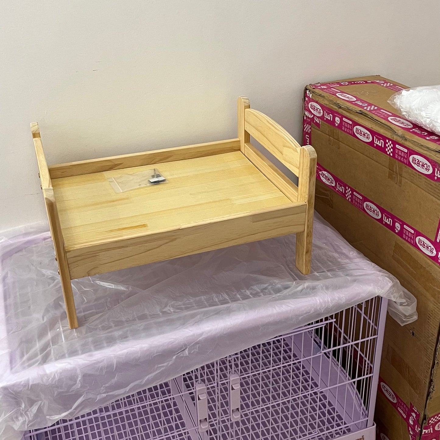 Small wooden pet bed